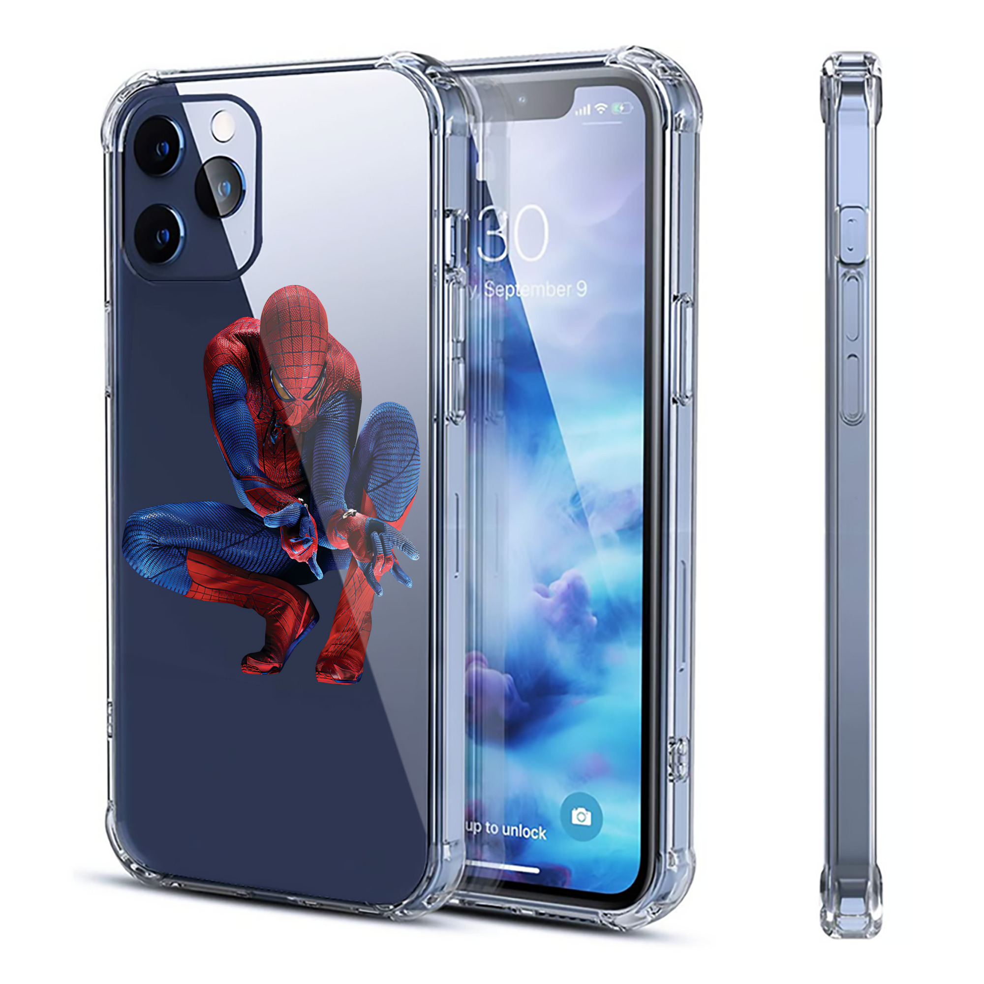 （画像用） Spider Man スパイダーマン 【iPhone 12シリーズ対応】透明スマホケース（クリアソフトケース）